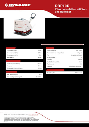 Kétirányú vibrolapok Dynapac DRP70D