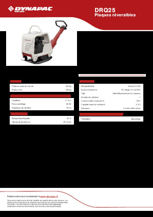 Kétirányú vibrolapok Dynapac DRQ25