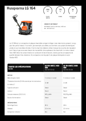 Kétirányú vibrolapok Husqvarna LG 164