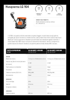 Kétirányú vibrolapok Husqvarna LG 164