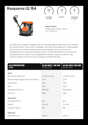 Kétirányú vibrolapok Husqvarna LG 164