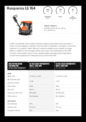 Kétirányú vibrolapok Husqvarna LG 164