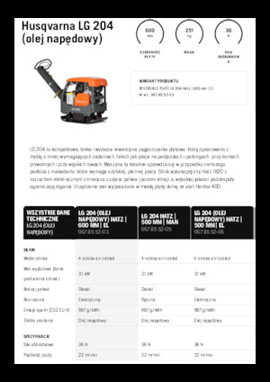 Kétirányú vibrolapok Husqvarna LG 204