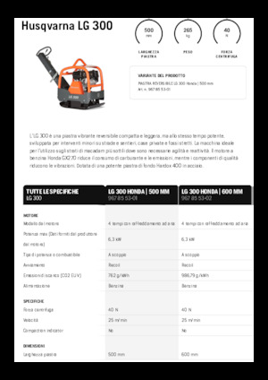 Kétirányú vibrolapok Husqvarna LG 300