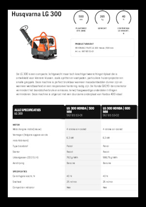 Kétirányú vibrolapok Husqvarna LG 300