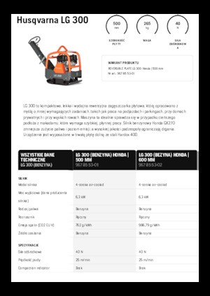 Kétirányú vibrolapok Husqvarna LG 300