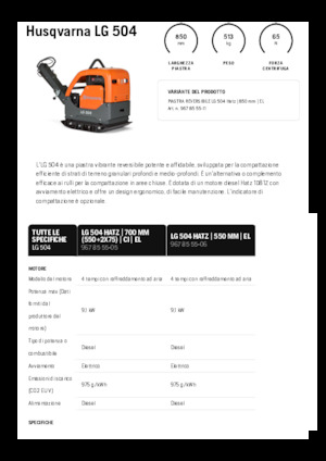 Kétirányú vibrolapok Husqvarna LG 504