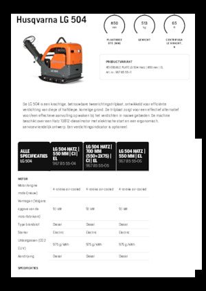 Kétirányú vibrolapok Husqvarna LG 504