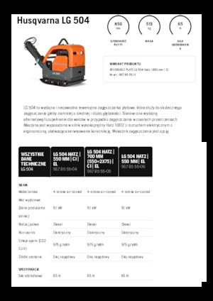 Kétirányú vibrolapok Husqvarna LG 504