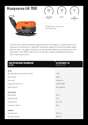 Kétirányú vibrolapok Husqvarna LH 700