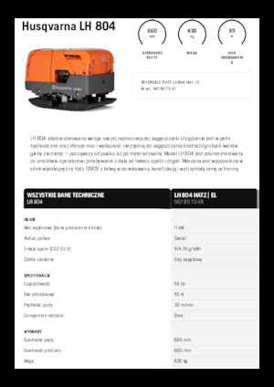Kétirányú vibrolapok Husqvarna LH 804