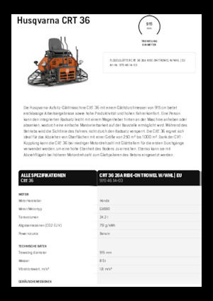 Kezelőüléses duplarotoros simtógépek Husqvarna CRT 36