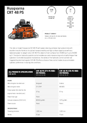 Kezelőüléses duplarotoros simtógépek Husqvarna CRT 48 PS