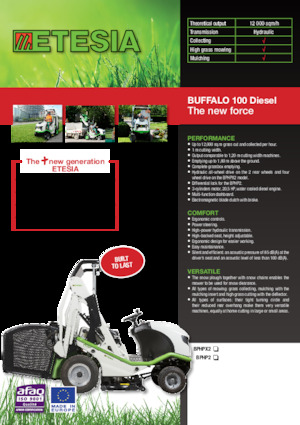 Fűnyíró és kertitraktorok Etesia BUFFALO 100 BPHPX2