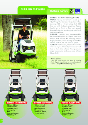 Fűnyíró és kertitraktorok Etesia BUFFALO 124 HVHP2