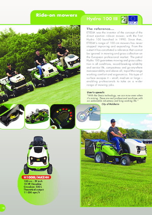 Fűnyíró és kertitraktorok Etesia HYDRO 100 III