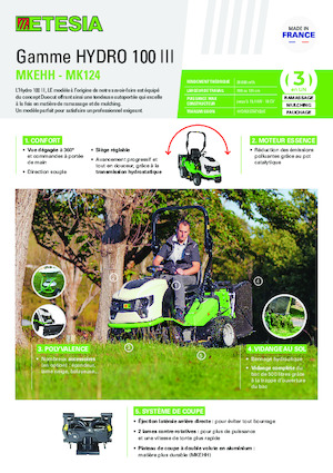 Fűnyíró és kertitraktorok Etesia HYDRO 100 MK124