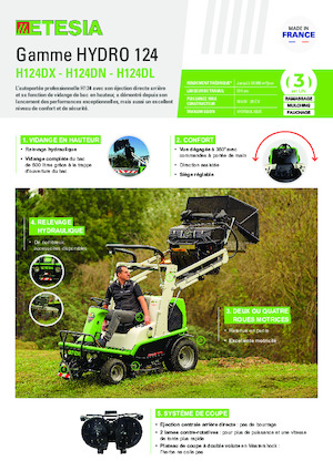 Fűnyíró és kertitraktorok Etesia HYDRO 124 DN