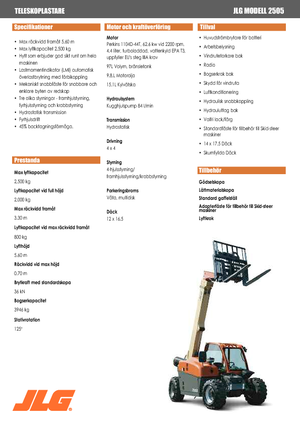 Teleszkópos rakodók JLG 2505
