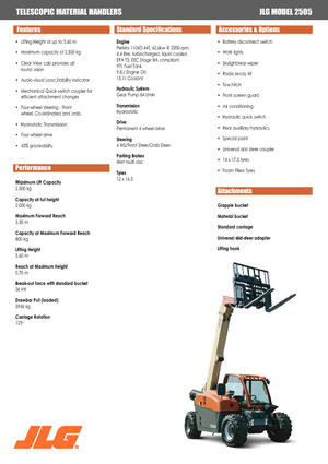 Teleszkópos rakodók JLG 2505