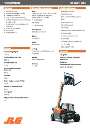 Teleszkópos rakodók JLG 2505