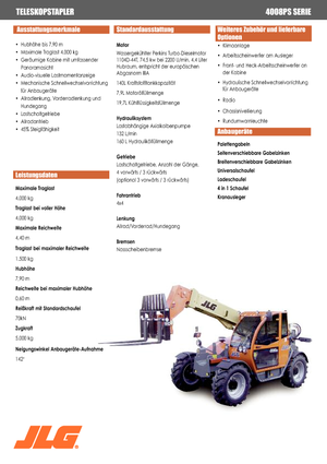 Teleszkópos rakodók JLG 4008 PS