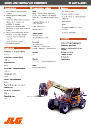 Teleszkópos rakodók JLG 4008 PS