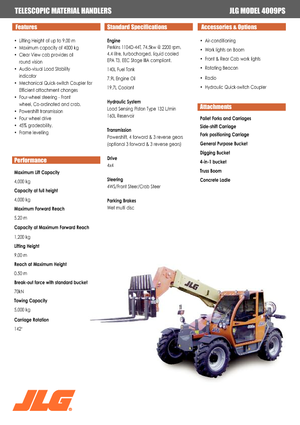 Teleszkópos rakodók JLG 4009 PS