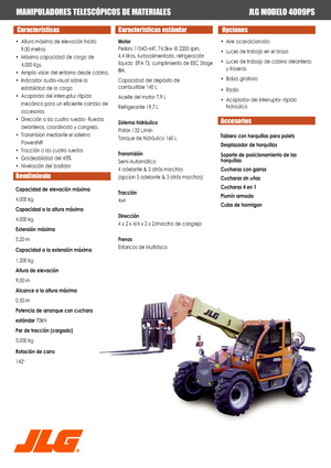 Teleszkópos rakodók JLG 4009 PS