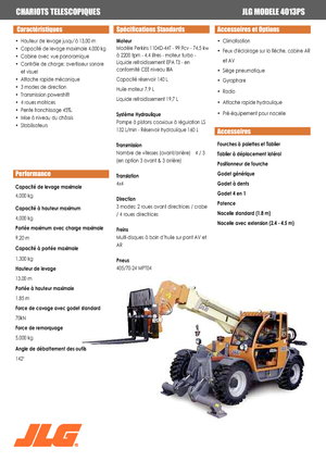 Teleszkópos rakodók JLG 4013 PS