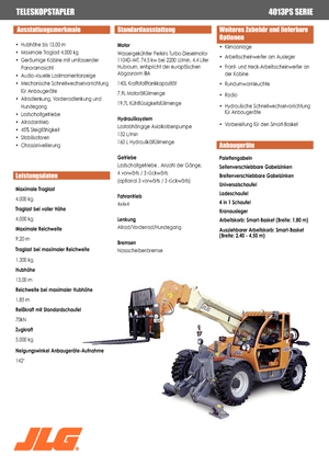 Teleszkópos rakodók JLG 4013 PS