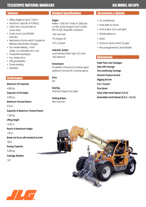 Teleszkópos rakodók JLG 4013 PS