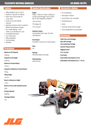 Teleszkópos rakodók JLG 4017 PS