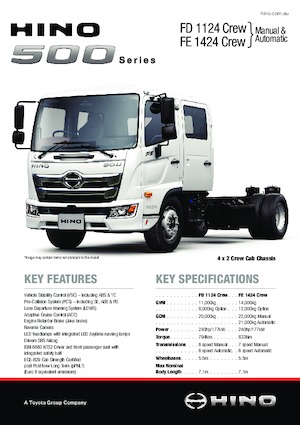 Merevvázak Hino 500 FE 1424 CREW 4x2