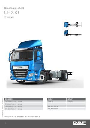 Merevvázak DAF CF 230 FA