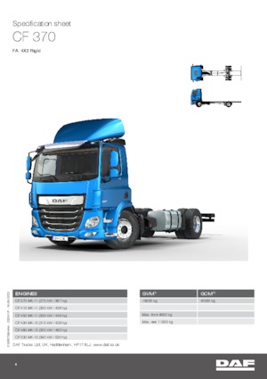 Merevvázak DAF CF 370 FA
