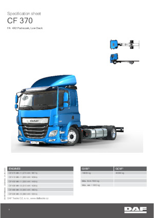 Merevvázak DAF CF 370 FA Low Deck