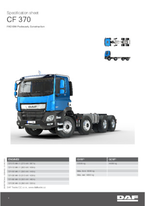 Merevvázak DAF CF 370 FAD Construction