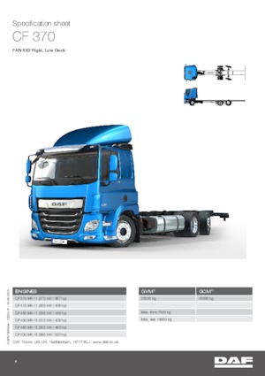 Merevvázak DAF CF 370 FAN Low Deck