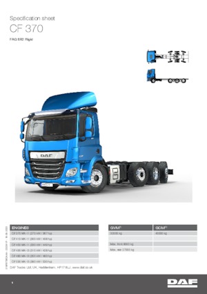Merevvázak DAF CF 370 FAQ