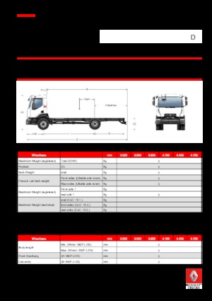 Merevvázak Renault D 13 HIGH 4X2 RK 210 E6