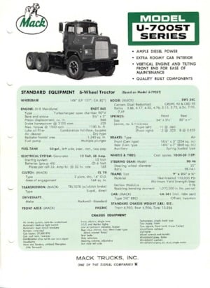 Merevvázak Mack U-700ST CA361 ENDT 865 6x4