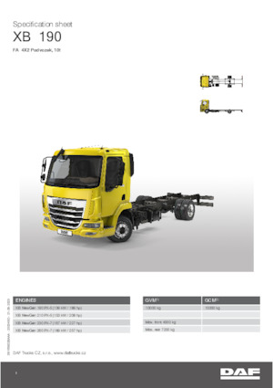 Merevvázak DAF XB 190 FA 10t