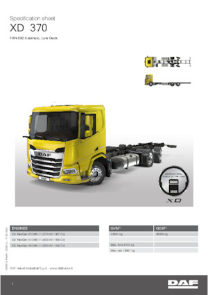 Merevvázak DAF XD 450 FAN Low Deck
