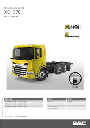 Merevvázak DAF XD 370 FAQ