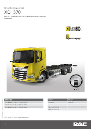 Merevvázak DAF XD 370 FAS Low Deck