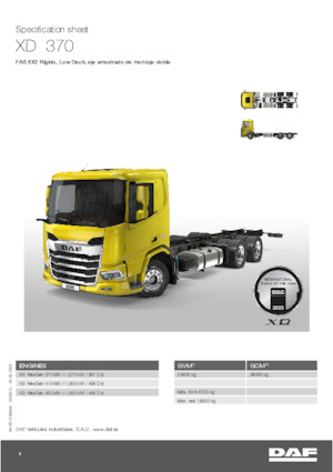 Merevvázak DAF XD 370 FAS Low Deck