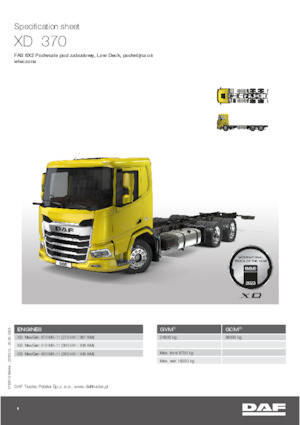 Merevvázak DAF XD 370 FAS Low Deck