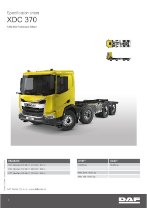 Merevvázak DAF XDC 370 FAD Mixer