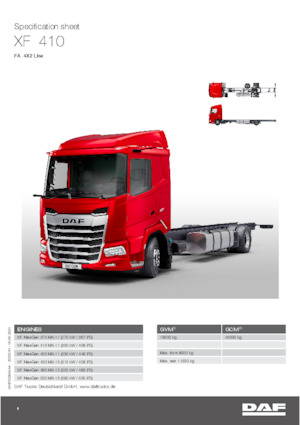 Merevvázak DAF XF 410 FA